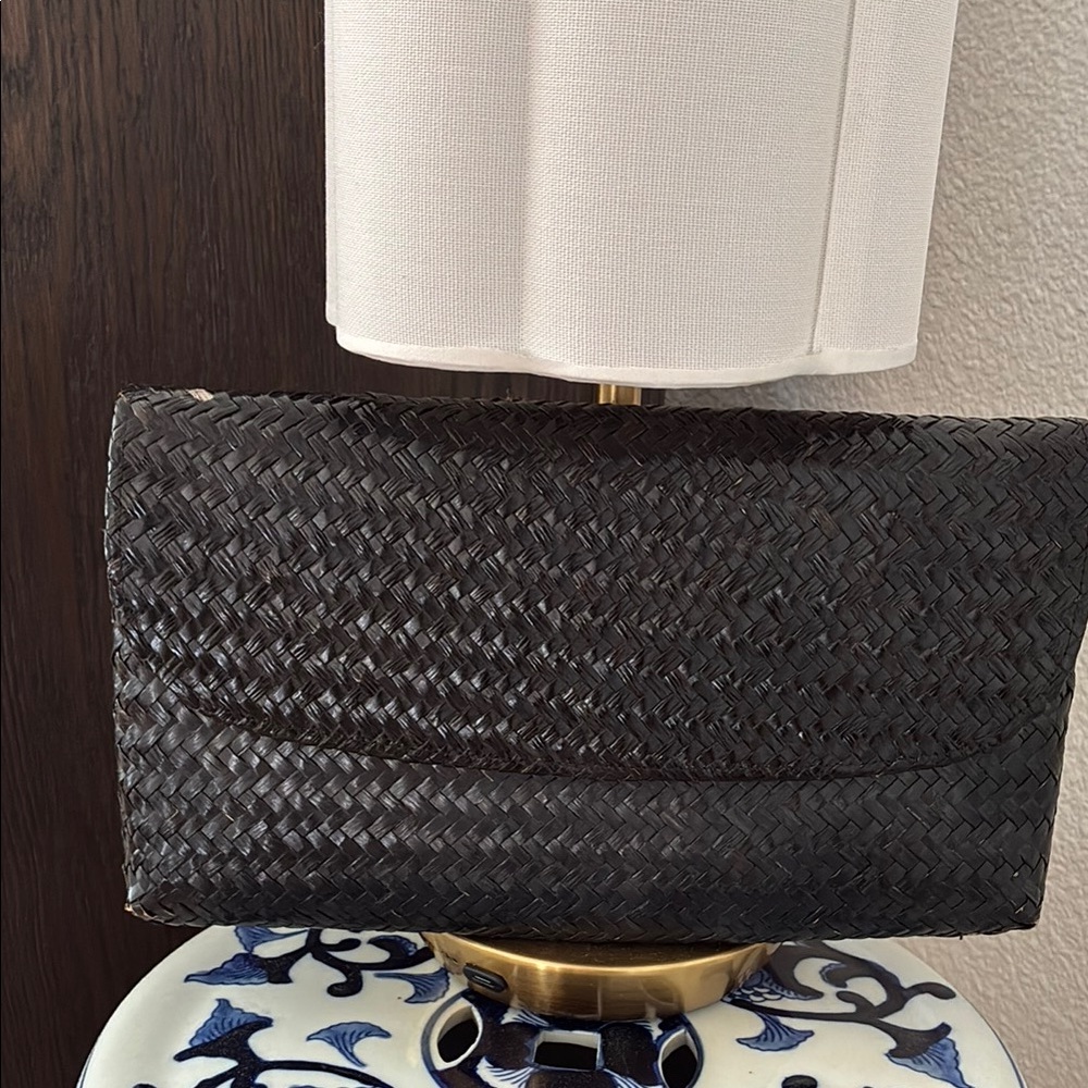 Barneys New York Black Woven Clutch